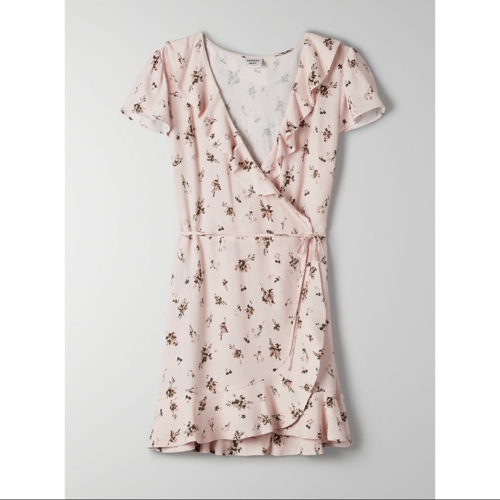 NWT Aritzia Sunday Best ruffle wrap dress